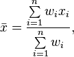 weighted average formula